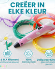 3D Pen Starter Pakke - 10 farver Filament