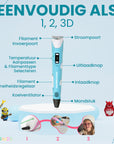 3D Pen Starter Pakke - 10 farver Filament