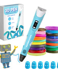 3D Pen Starter Pakke - 10 farver Filament