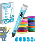 3D-penna startpaket - 10 färger filament