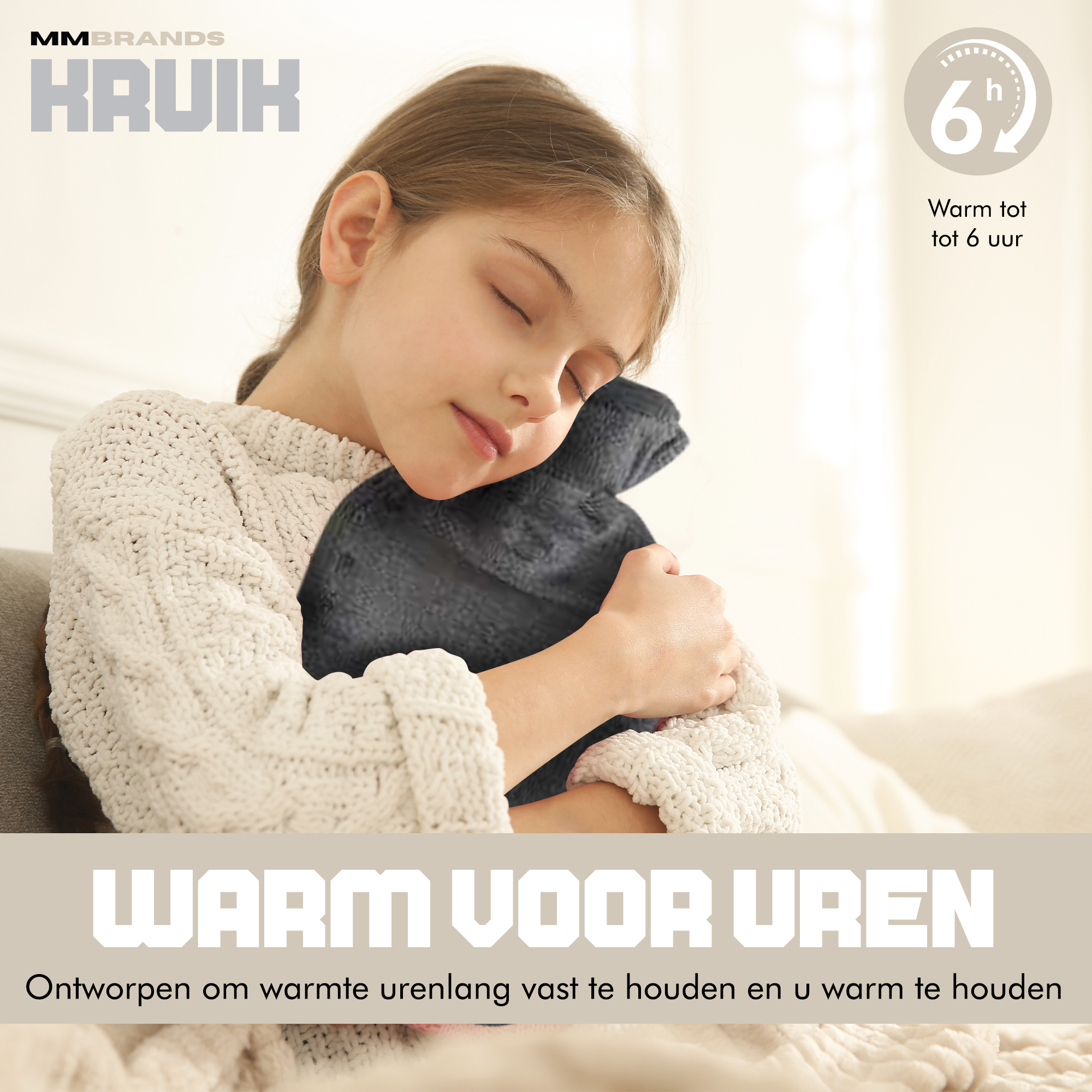 Kruik met Zachte Hoes - 2L Inhoud - Tot 6 uur Warmte