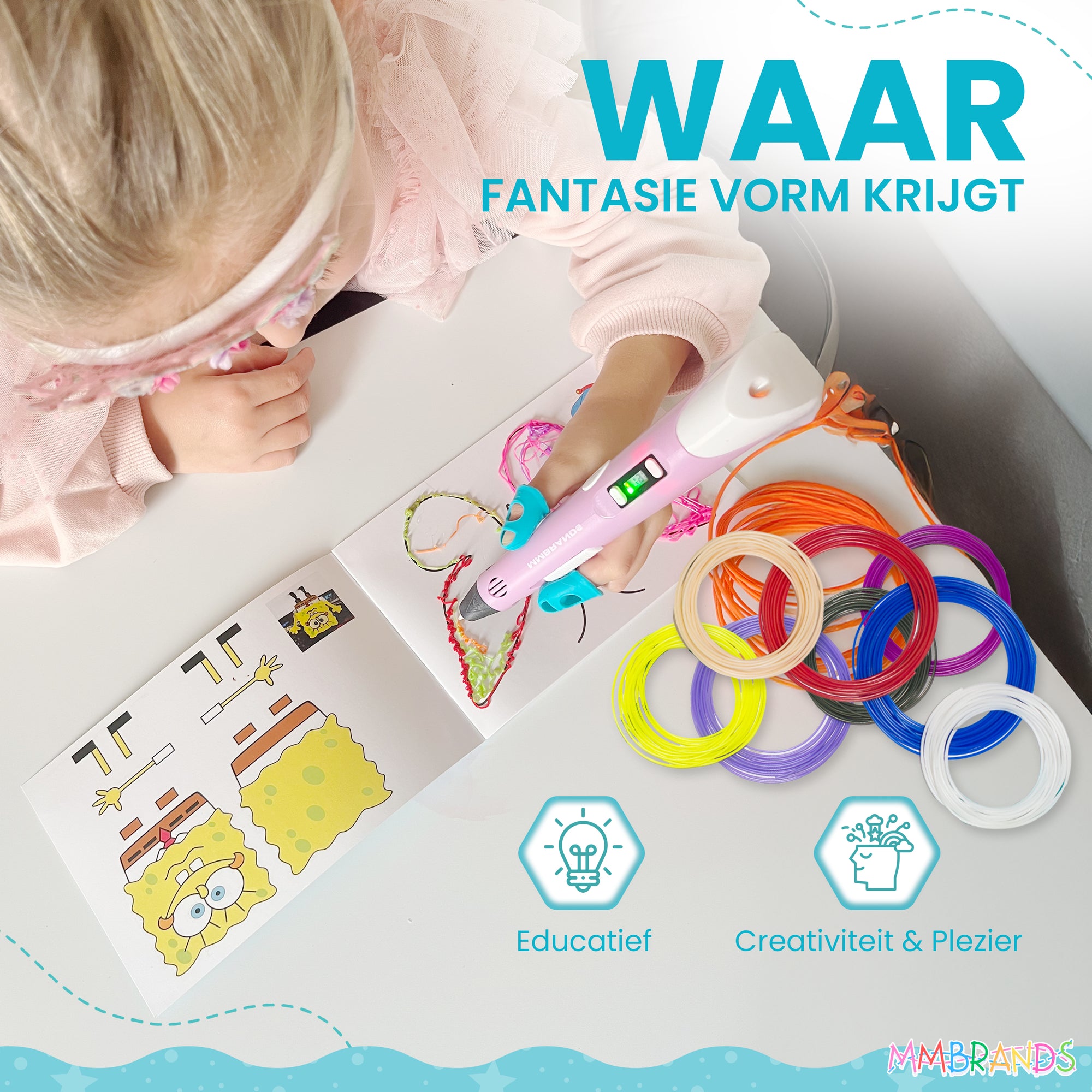 3D-penna startpaket - 10 färger filament