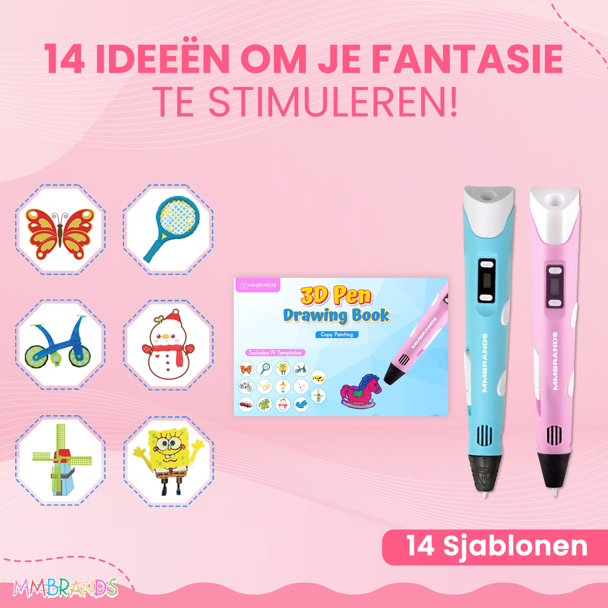 3D-penna startpaket - 10 färger filament