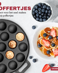 Poffertjes Pfanne – inklusive Griff, Bürste und Gabeln