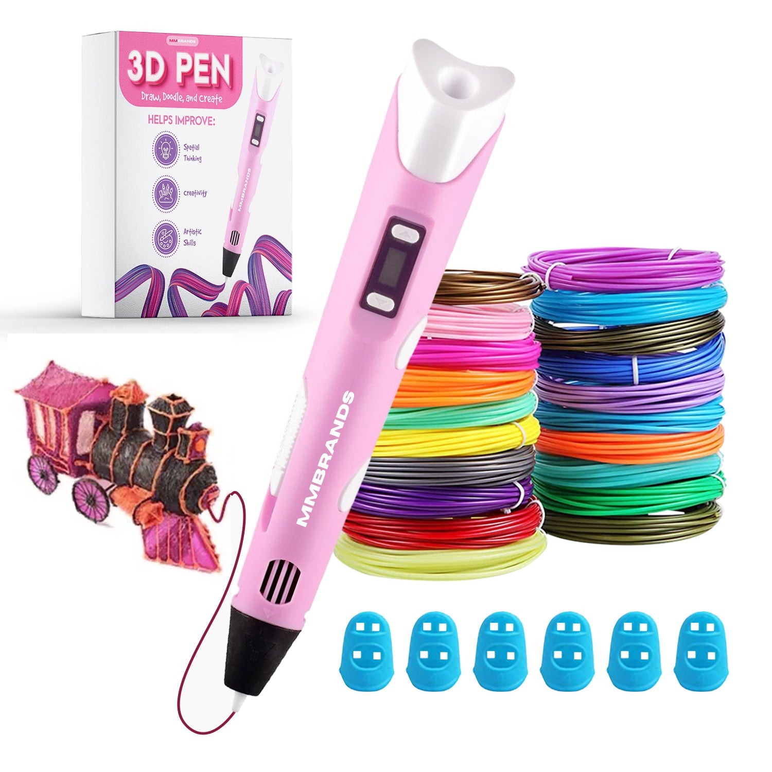3D-penna startpaket - 10 färger filament