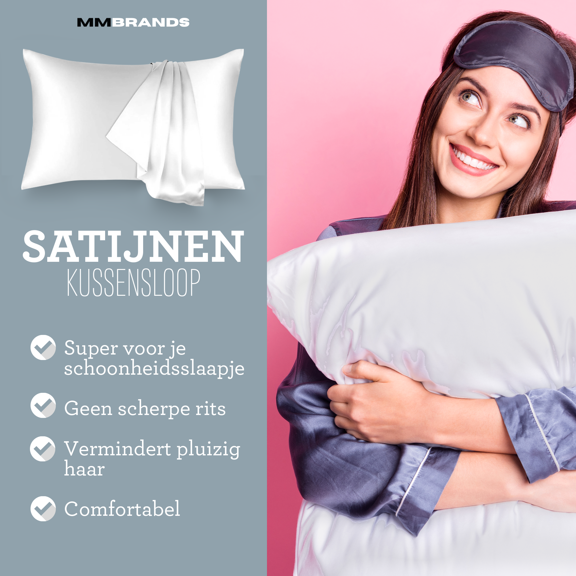 Satin-Kissenbezüge – 2 Stück – Weiß