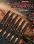 Steakmessen Set - 6 Stuks - Zwart