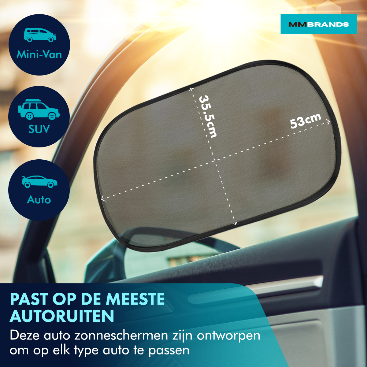 Sonnenschutzauto – 2 Stück – 53 x 35,5 cm